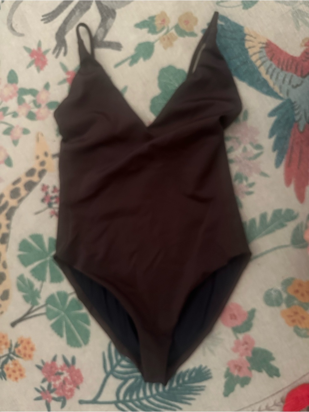 Left On Friday Brown V-Neck One-Piece Swimsuit